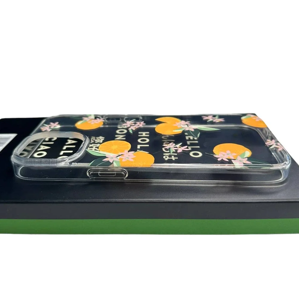 Kate Spade Orange Toss iPhone 14 PRO MAX Jeweled Clear Case